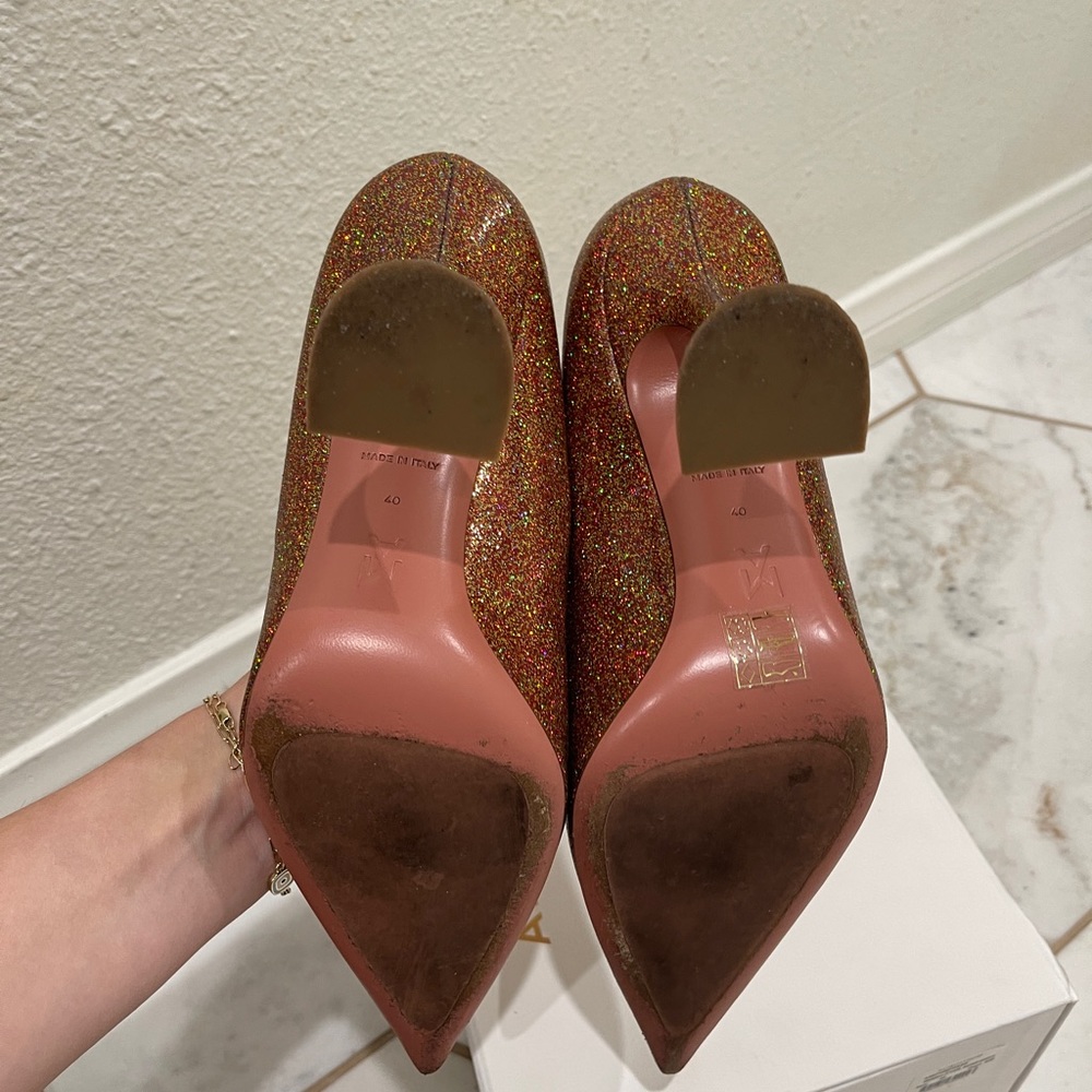 Amina Muaddi Glitter Pump - Picture 4 of 8